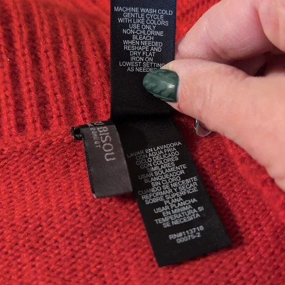 Bisou Bisou Red Belted Holiday Winter Sweater XL - Picture 12 of 13